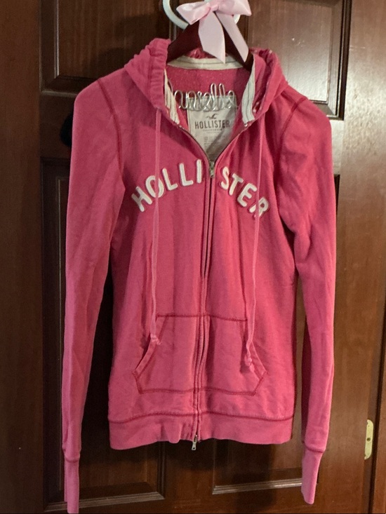 Hollister Jackets & Blazers - Hollister Pink Full-Zip Hooded Sweatshirt Jacket